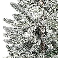 3.5ft. Pre-Lit Flocked Manchester Spruce Christmas Tree in White Planter