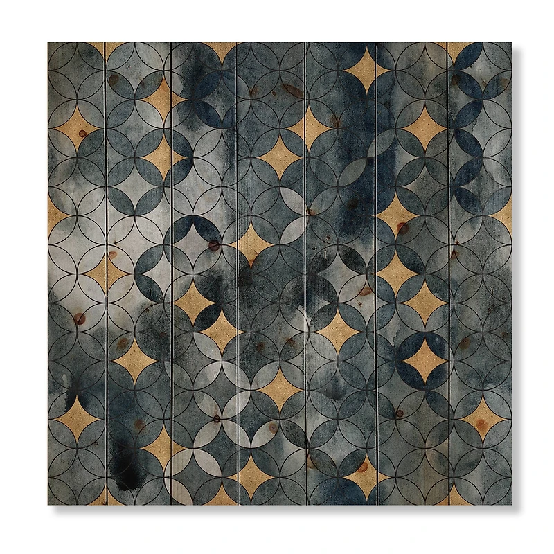 Designart - Geometry Intersecting Circles WIth Golden Stars