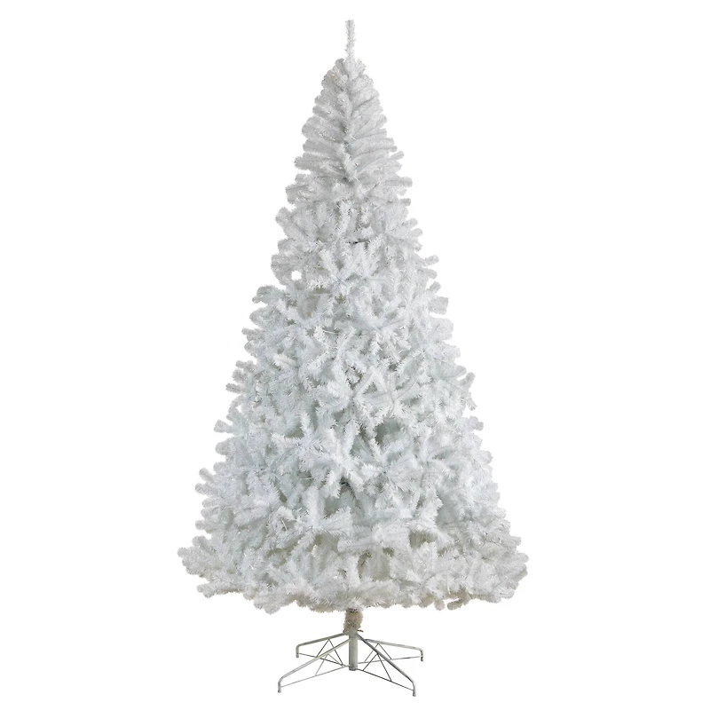 9ft. Pre-Lit White Artificial Christmas Tree, Clear LED Lights