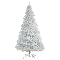 9ft. Pre-Lit White Artificial Christmas Tree, Clear LED Lights
