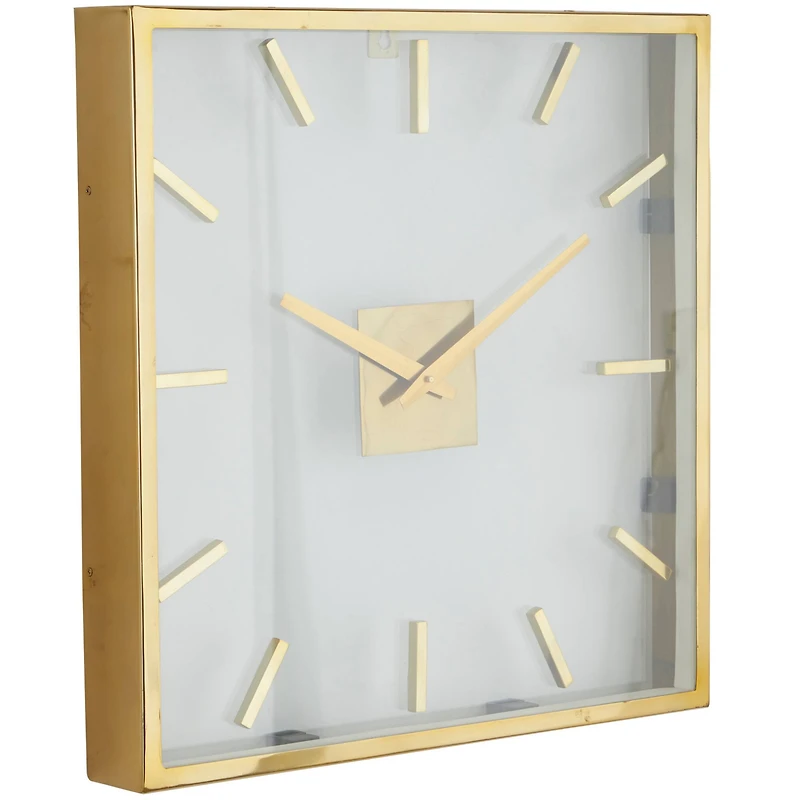 20" Gold Stainless Steel Wall Clock with Clear Face