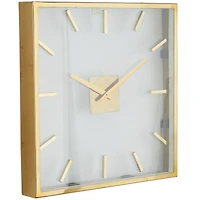 20" Gold Stainless Steel Wall Clock with Clear Face