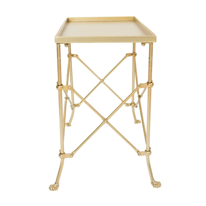 Hello Honey® 20" Gold Tray-Style Rectangle Metal Accent Table