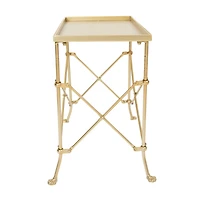 Hello Honey® 20" Gold Tray-Style Rectangle Metal Accent Table