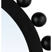 Hello Honey® 31.5" Black Boho-Southwestern Beaded Arched Firwood Wall Mirror