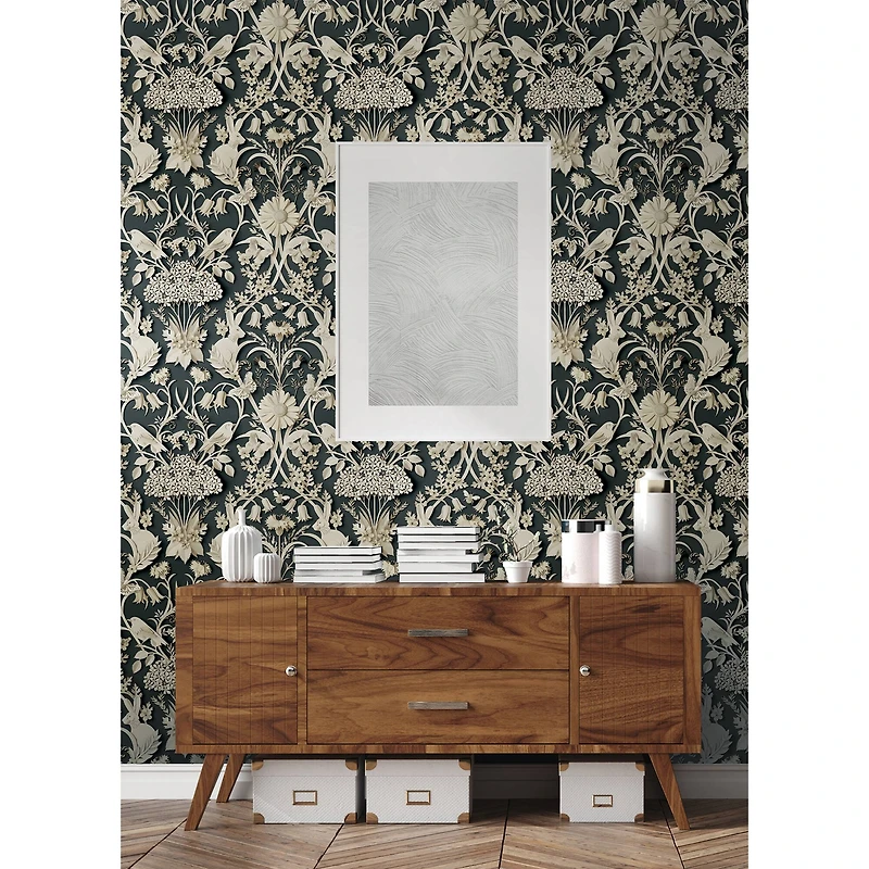 NuWallpaper Charcoal Eloise Peel & Stick Wallpaper