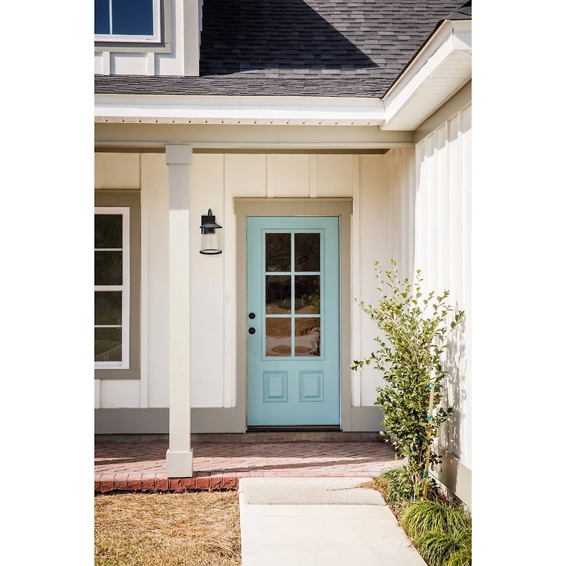 Hello Honey® Robert Stevenson Lighting Hudson 14.5" Distressed Zinc Metal & Seedy Glass Outdoor Light