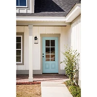 Hello Honey® Robert Stevenson Lighting Hudson 14.5" Distressed Zinc Metal & Seedy Glass Outdoor Light