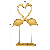 Gold Resin Eclectic Flamingo Sculpture 24" x 15" x 5"