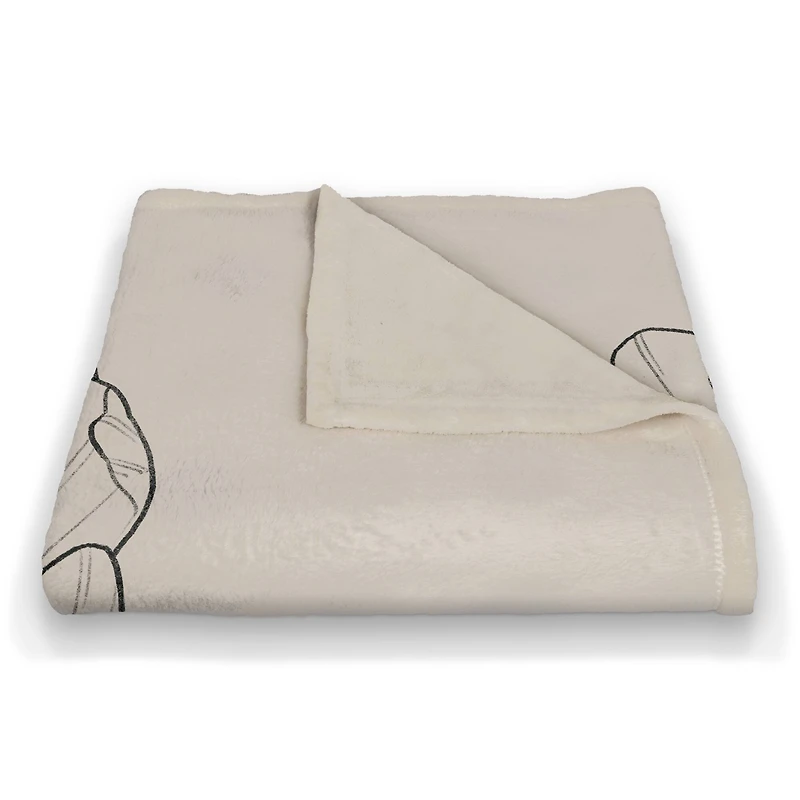 Simple Poppy I 50" x 60" Coral Fleece Blanket