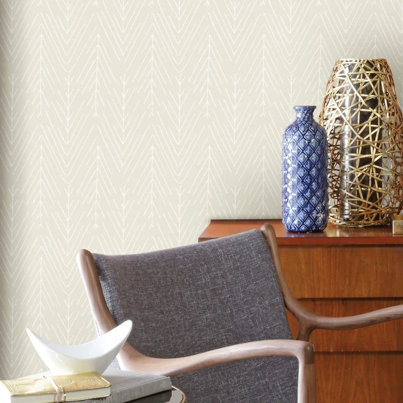 RoomMates Twig Hygge Herringbone Peel & Stick Wallpaper