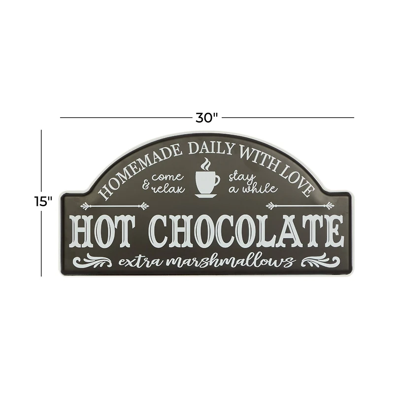 30" Black Hot Chocolate Farmhouse Wall Sign