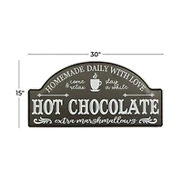30" Black Hot Chocolate Farmhouse Wall Sign