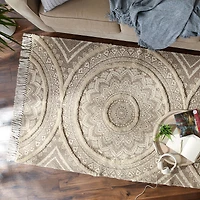DII® Printed Natural Hand-Loomed Shag Rug