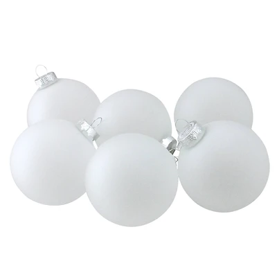 6ct. 3.25" Matte Frosted White Glass Ball Ornaments