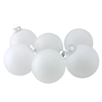 6ct. 3.25" Matte Frosted White Glass Ball Ornaments
