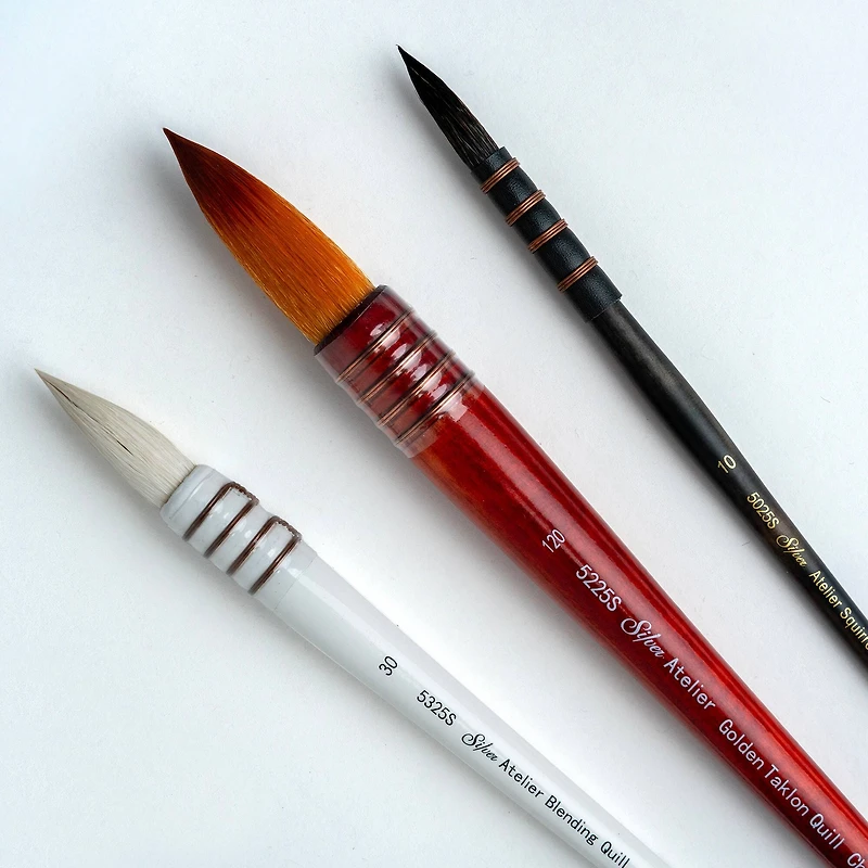 Silver Brush Limited Atelier Quill™ 3 Piece Round Brush Set