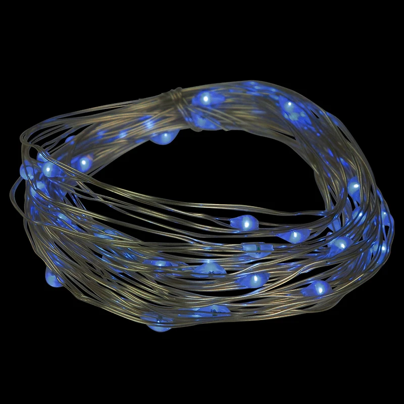 100ct Blue LED Micro Fairy Lights  16ft Copper Wire