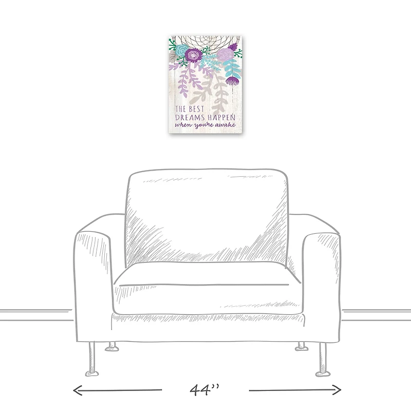 Flower Dreamcatcher 12" x 16" Canvas Wall Art