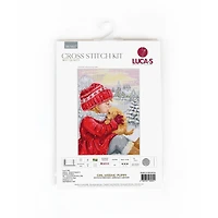 Luca-S Girl Kissing Puppy Counted Cross Stitch Kit
