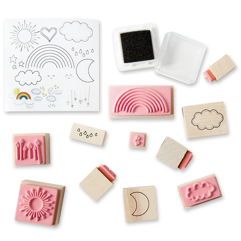 Rainbow Wood Stamp Jar Set by Recollections™