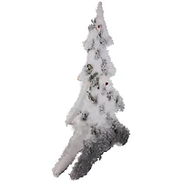 27.5" LED Lighted 2-D Tinsel & Pine Christmas Tree Decoration with Warm White Lights