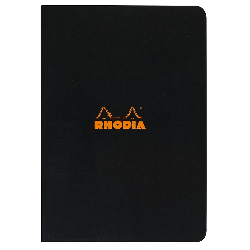 Rhodia® Black Side Stapled Lined Notebook, 9" x 11.75"