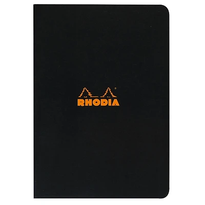 Rhodia® Black Side Stapled Lined Notebook, 9" x 11.75"