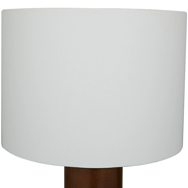 White Marble Thick Stand Table Lamp with Drum Shade 15" x 14" x 25"