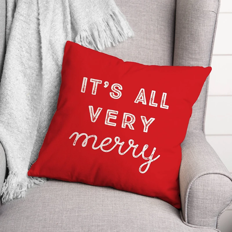 It's All Very Merry 18" x 18" Spun Poly Pillow