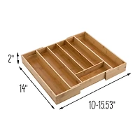 Honey Can Do Expandable Medium Bamboo Silverware Drawer Organizer