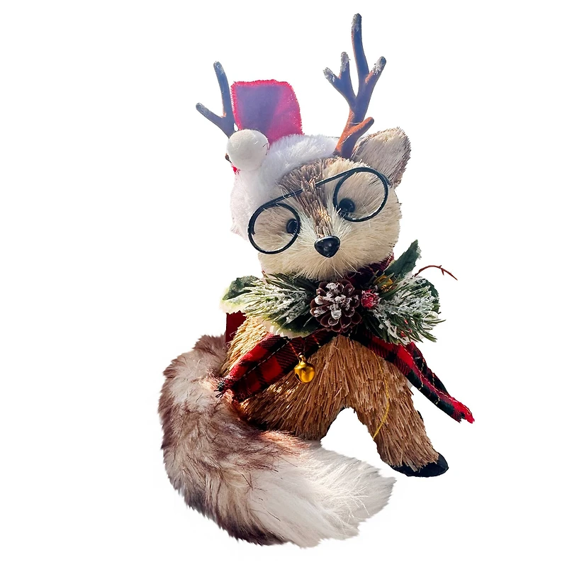 8.25" Fox with Antlers & Glasses Natural Décor by Ashland®
