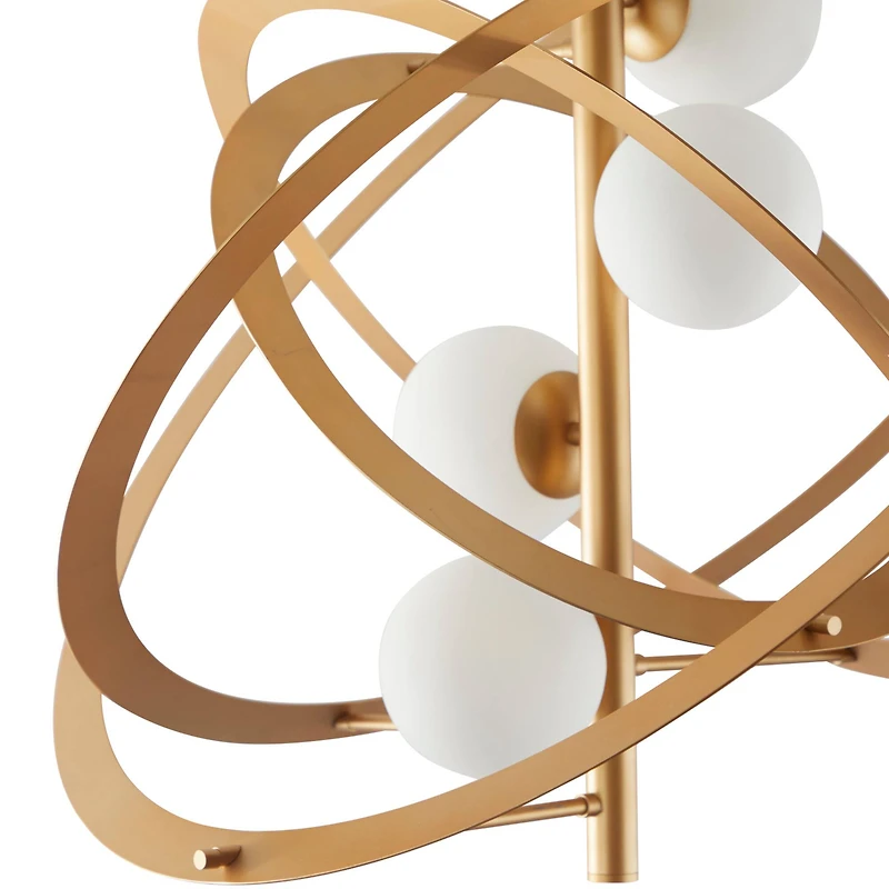 Gold Metal 4 Light Chandelier with Suspension Rod 30" x 30" x 70"