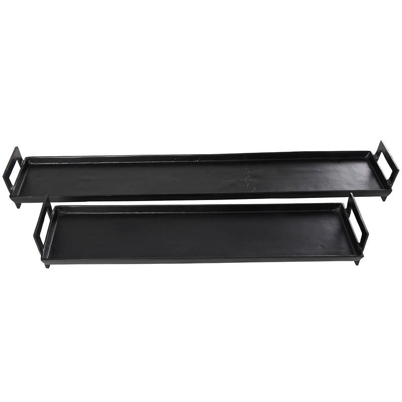Black Modern Aluminum Nesting Tray Set