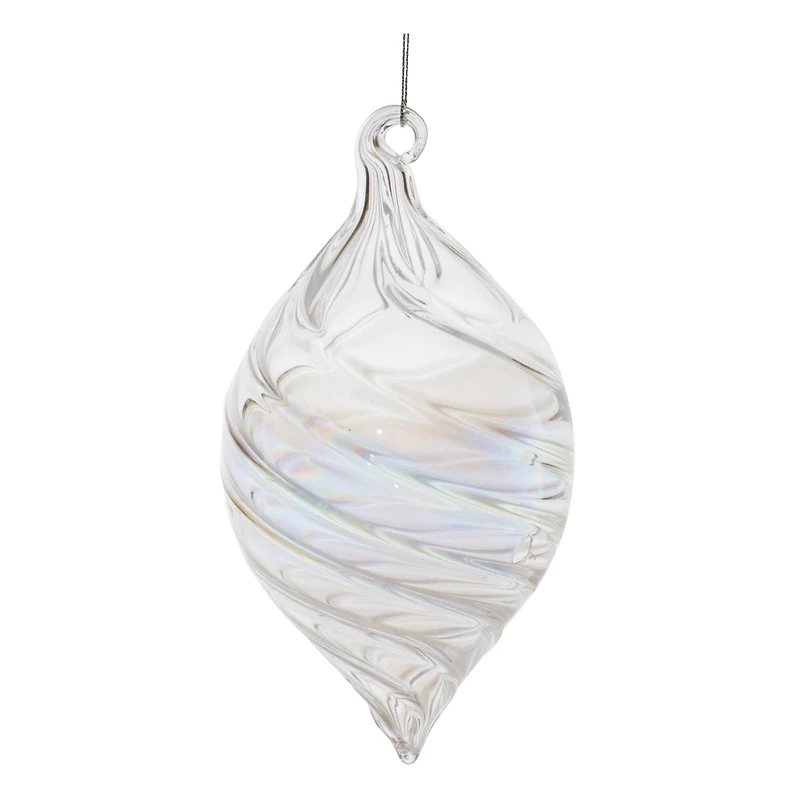 Iridescent Swirl Glass Ornaments Set