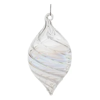 Iridescent Swirl Glass Ornaments Set