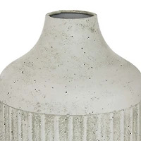 White Metal Contemporary Style Vase, 17" x 7" x 7"