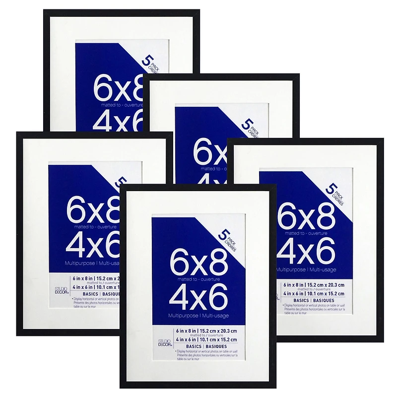 5 Pack 4" x 6" Basics Multipurpose Tabletop Frames by Studio Décor