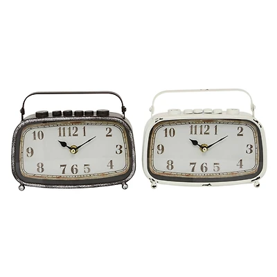 8" Metal Country Cottage Clock, 2ct.