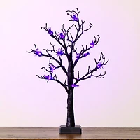 2ft. Pre-Lit Artificial Halloween Spider Twig Tree with 24 Purple LED Lights