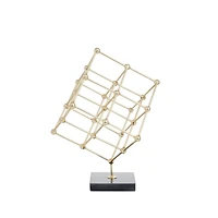 Gold Marble Modern Sculpture, 12" x 9" x 9"