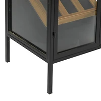 40'' Black Wood Contemporary Standing Wine Rack