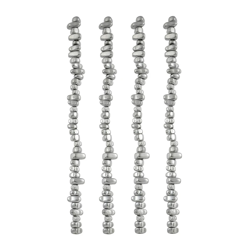 Rhodium Reconstituted Hematite Chip Beads by Bead Landing™