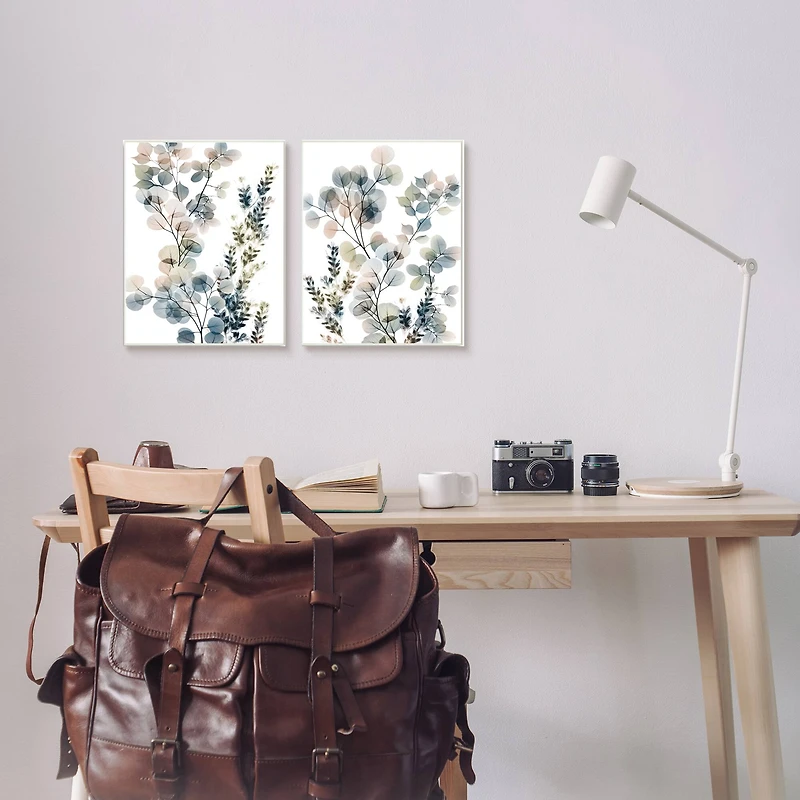 Stupell Industries Collage of Translucent Plants Blue Green Beige Wall Plaque