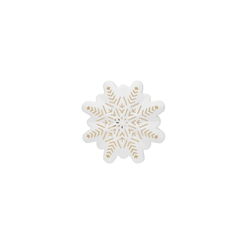 Hello Honey® 6" White LED Lighted Stoneware Bisque Snowflake Accent