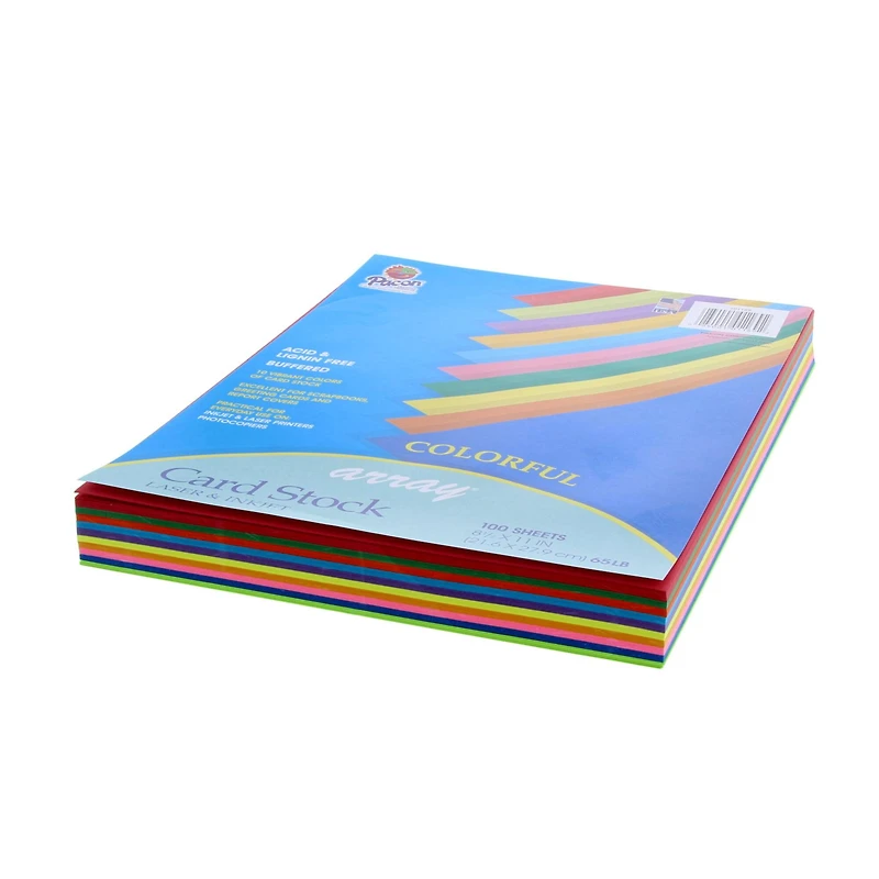 Pacon® 8.5" x 11" Assorted Card Stock, 100 Sheets