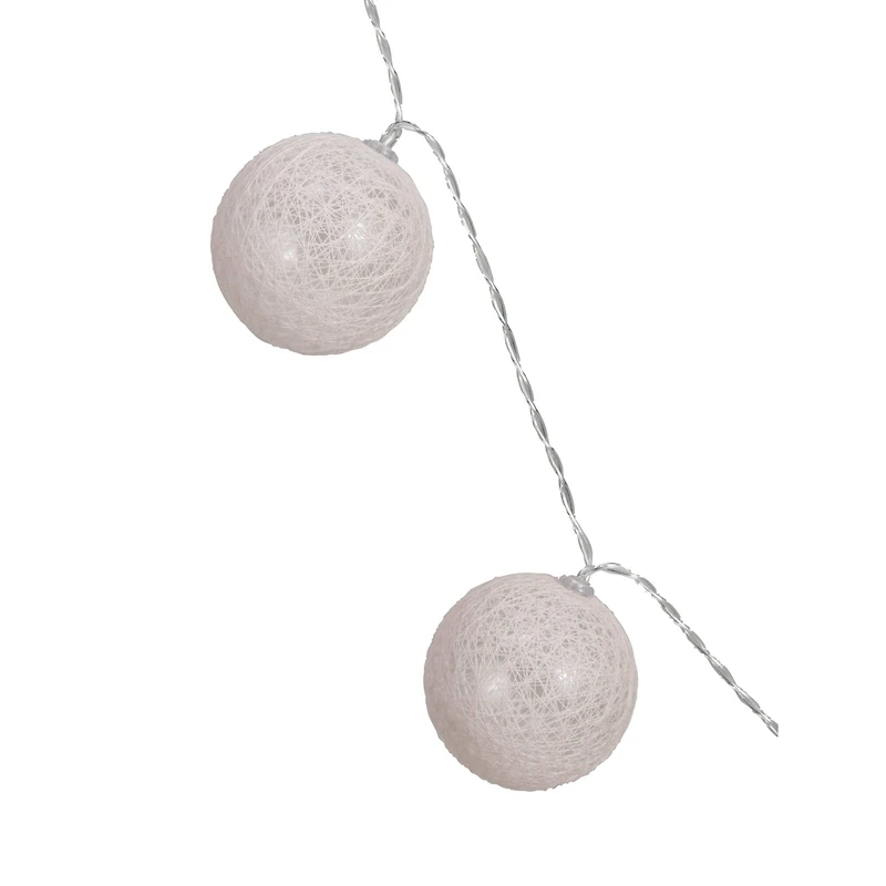 Hello Honey® 20ct. Taupe Fabric String Ball Lights with Plastic Cord