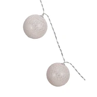 Hello Honey® 20ct. Taupe Fabric String Ball Lights with Plastic Cord