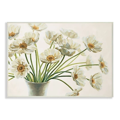 Stupell Industries Peaceful White Poppies Wood Wall Plaque