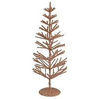 18" Glittered Twig Artificial Christmas Tree Tabletop Décor